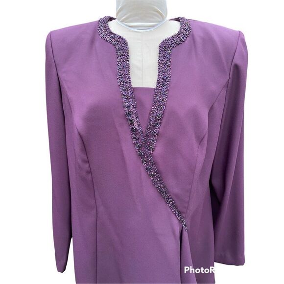 Lady Nah Nah Beaded Dressy Top Deep Plum Sz. 16W - Picture 2 of 8